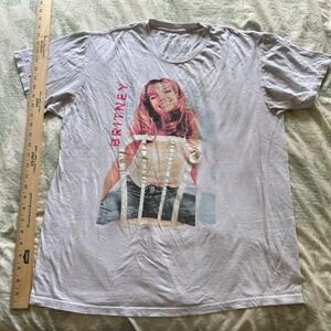 Britney Spears Large White Shirt Mens Music Promo ..T4